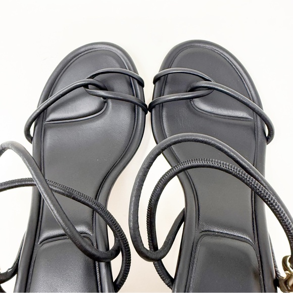 New Vince Jolie Leather Twist Sandal Black Sz 7 - Picture 9 of 12